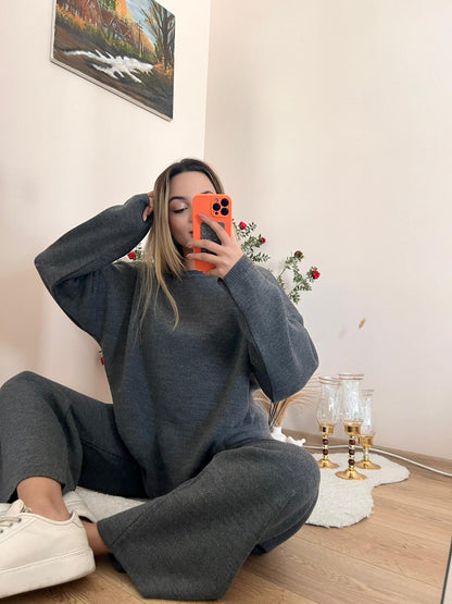 GRİ İKİLİ TRİKO TAKIM