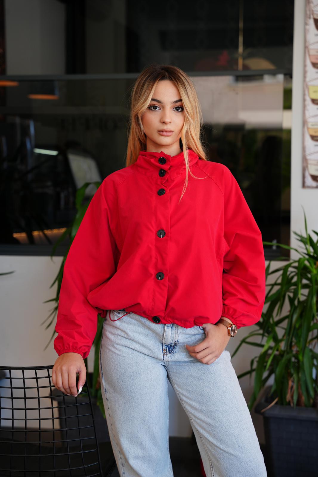 KIRMIZI YAĞMURLUK CEKET