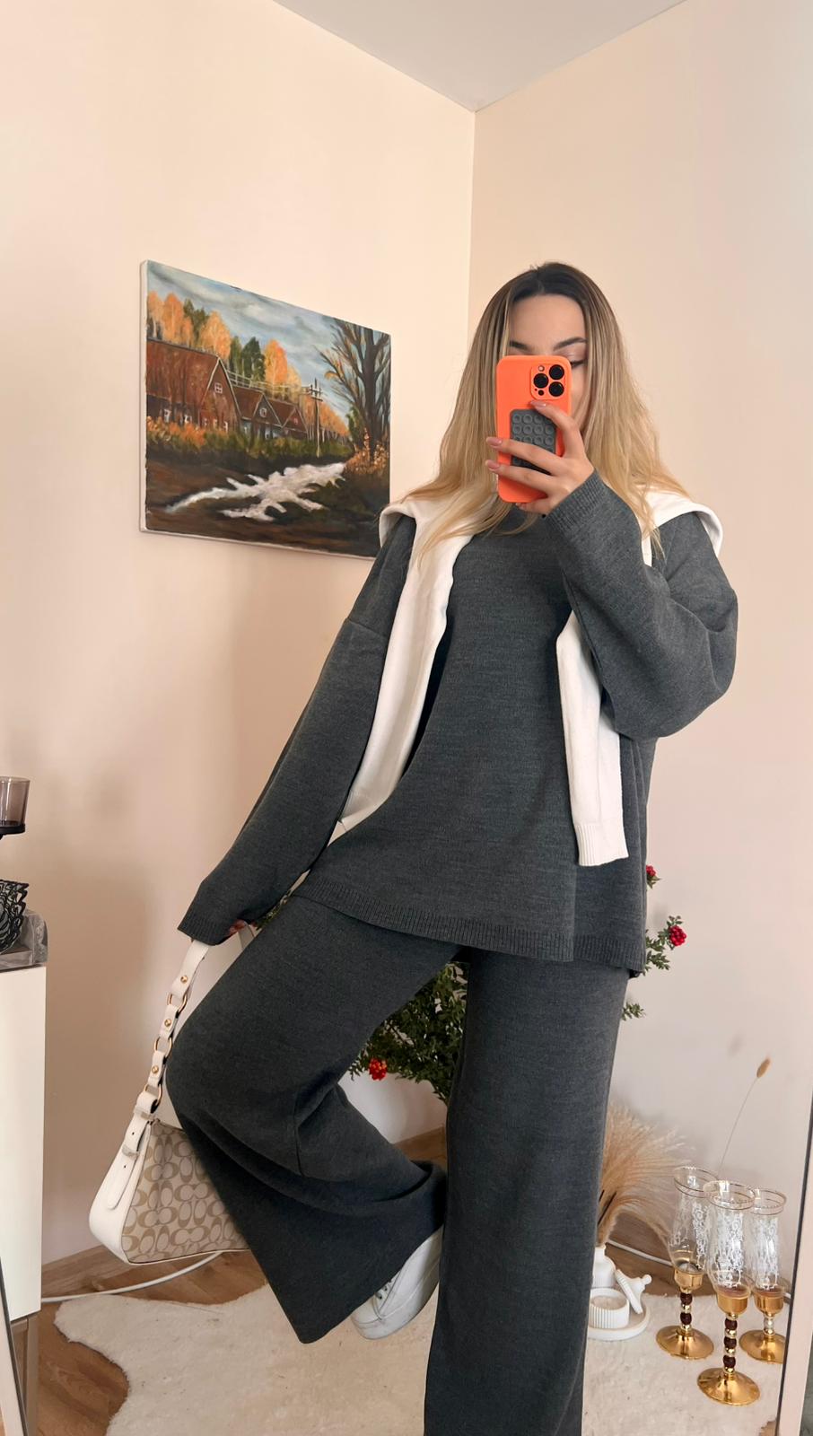 GRİ İKİLİ TRİKO TAKIM